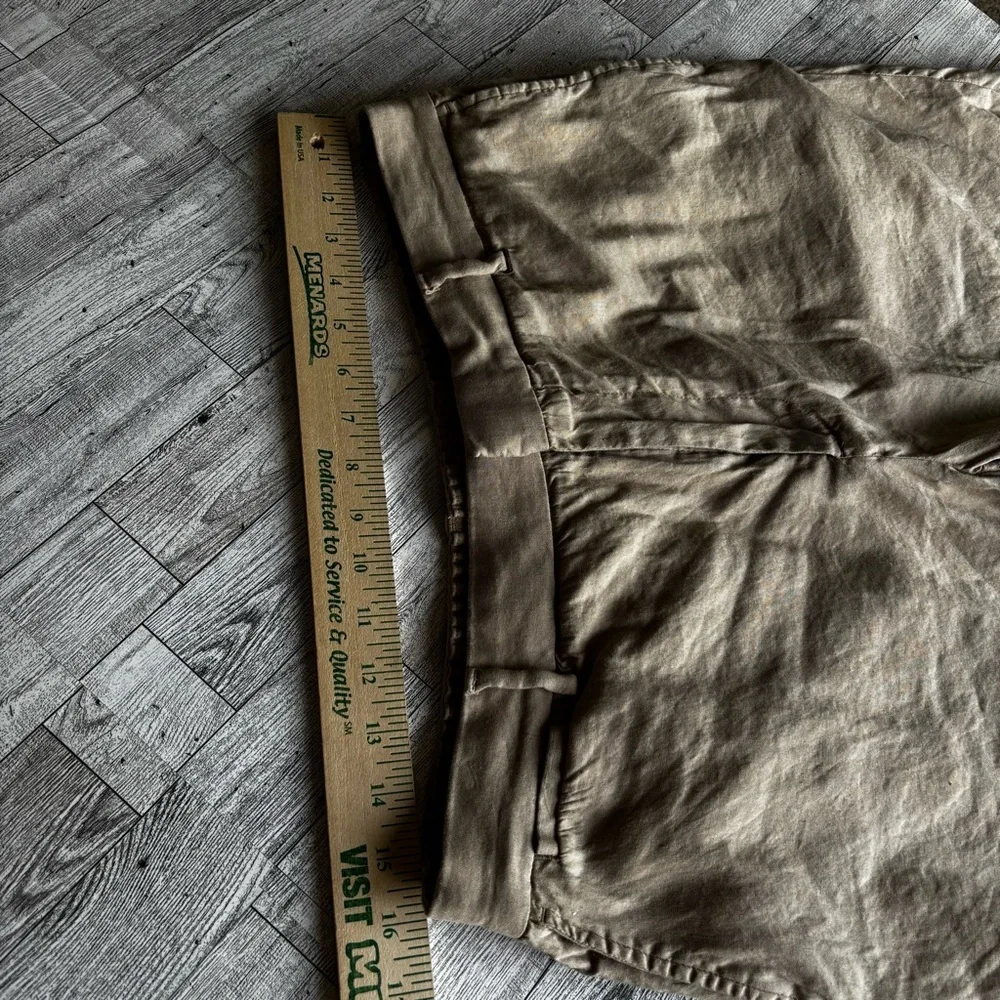 Ted‎ Baker Men’s Sz 36 Chino Linen Cotton Blend Tan Flat Front Shorts 9”